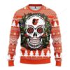 Mlb Baltimore Orioles Skull Flower Ugly Christmas Sweater