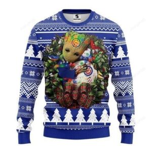 Mlb Chicago Cubs Groot Hug Ugly Christmas Sweater