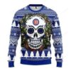 Mlb Chicago Cubs Skull Flower Ugly Christmas Sweater