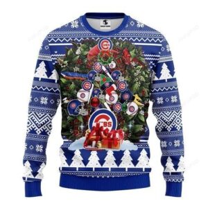 Mlb Chicago Cubs Sox Tree Christmas Ugly Christmas Sweater