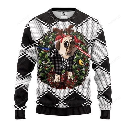 Mlb Chicago White Sox Pug Dog Ugly Christmas Sweater Mlb Chicago White Sox Pug Dog Ugly Christmas Sweater
