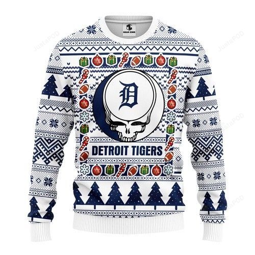Mlb Detroit Tigers Grateful Dead Ugly Christmas Sweater Mlb Detroit Tigers Grateful Dead Ugly Christmas Sweater