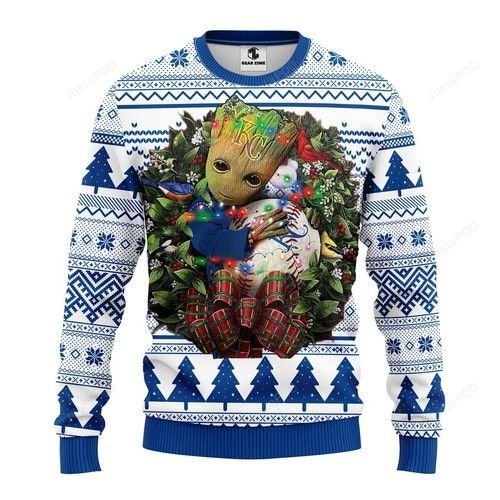 Mlb Kansas City Royals Groot Hug Ugly Christmas Sweater Mlb Kansas City Royals Groot Hug Ugly Christmas Sweater