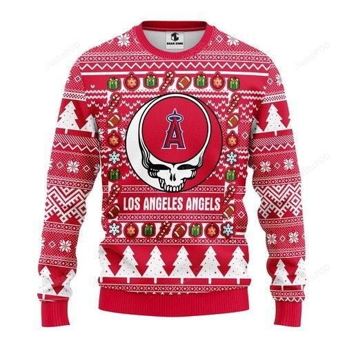 Mlb Los Angeles Angels Grateful Dead Ugly Christmas Sweater Mlb Los Angeles Angels Grateful Dead Ugly Christmas Sweater