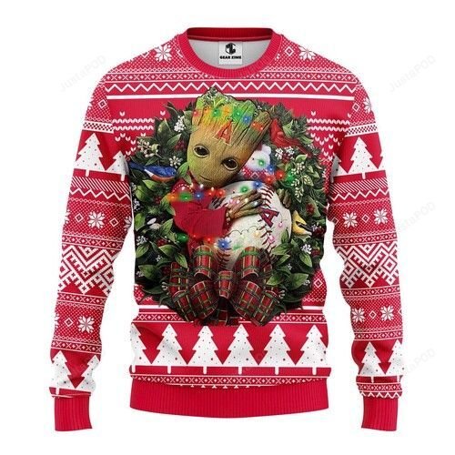 Mlb Los Angeles Angels Groot Hug Ugly Christmas Sweater Mlb Los Angeles Angels Groot Hug Ugly Christmas Sweater