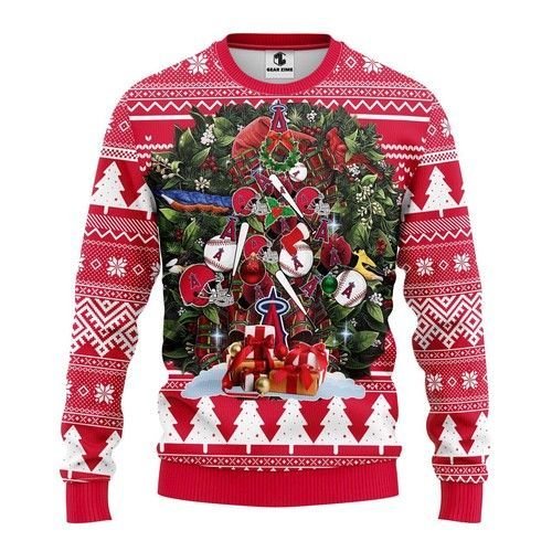 Mlb Los Angeles Angels Tree Christmas Ugly Christmas Sweater Mlb Los Angeles Angels Tree Christmas Ugly Christmas Sweater