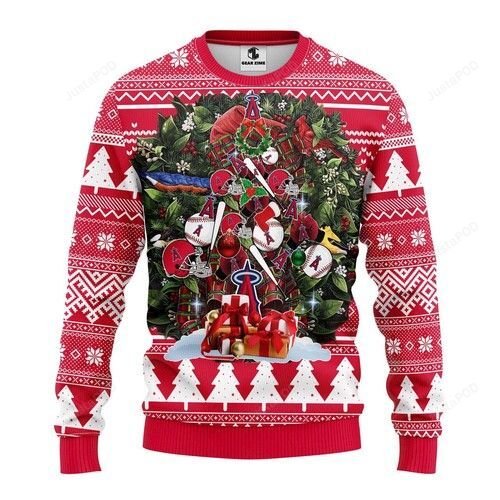 Mlb Los Angeles Angels Tree Ugly Christmas Sweater Mlb Los Angeles Angels Tree Ugly Christmas Sweater