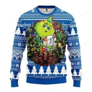 Mlb Los Angeles Dodgers Grinch Hug Ugly Christmas Sweater