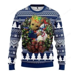 Mlb Minnesota Twins Groot Hug Ugly Christmas Sweater