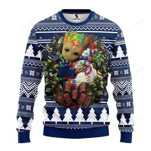 Mlb Minnesota Twins Groot Hug Ugly Christmas Sweater Mlb Minnesota Twins Groot Hug Ugly Christmas Sweater