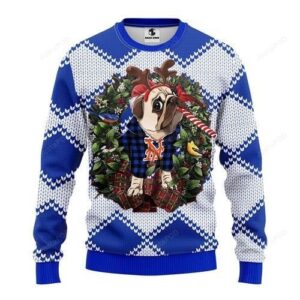 Mlb New York Mets Pug Dog Ugly Christmas Sweater