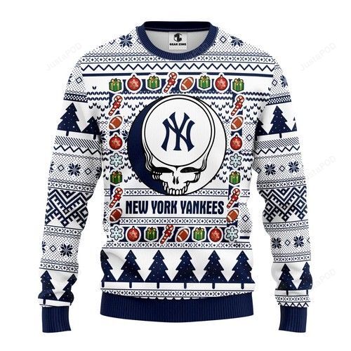 Mlb New York Yankees Grateful Dead Ugly Christmas Sweater Mlb New York Yankees Grateful Dead Ugly Christmas Sweater
