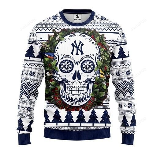Mlb New York Yankees Skull Ugly Christmas Sweater Mlb New York Yankees Skull Ugly Christmas Sweater