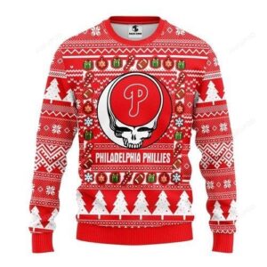 Mlb Philadelphia Phillies Grateful Dead Ugly Christmas Sweater