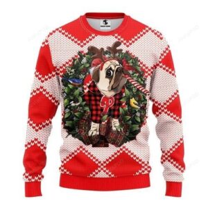 Mlb Philadelphia Phillies Pug Dog Ugly Christmas Sweater