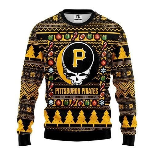 Mlb Pittsburgh Pirates Grateful Dead Ugly Christmas Sweater Mlb Pittsburgh Pirates Grateful Dead Ugly Christmas Sweater
