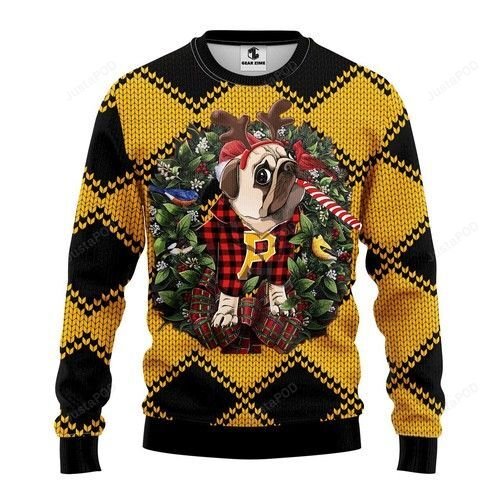 Mlb Pittsburgh Pirates Pug Dog Ugly Christmas Sweater Mlb Pittsburgh Pirates Pug Dog Ugly Christmas Sweater