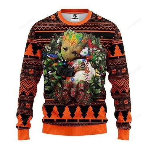 Mlb San Francisco Giants Groot Hug Ugly Christmas Sweater Mlb San Francisco Giants Groot Hug Ugly Christmas Sweater