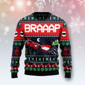 Motorbike Braaap T510 Ugly Christmas Sweater unisex womens & mens