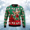 Muscle Santa Claus Workout Gains Red Green Ugly Christmas Sweater