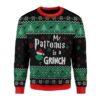 My Patronus Is A Santa Grinch For Grinch Lovers Ugly Christmas Sweater