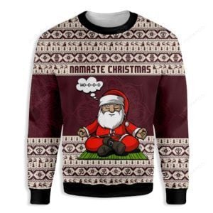 Namaste Christmas Santa Clause Ugly Christmas Sweater
