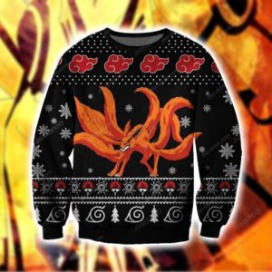 Naruto Kurama Knitting Pattern 3d Print Ugly Sweater