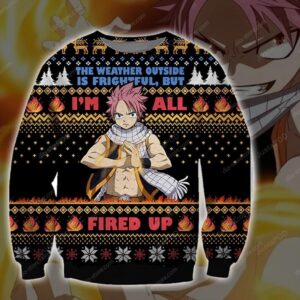 Natsu Dragneel Knitting Pattern 3d Print Ugly Sweater