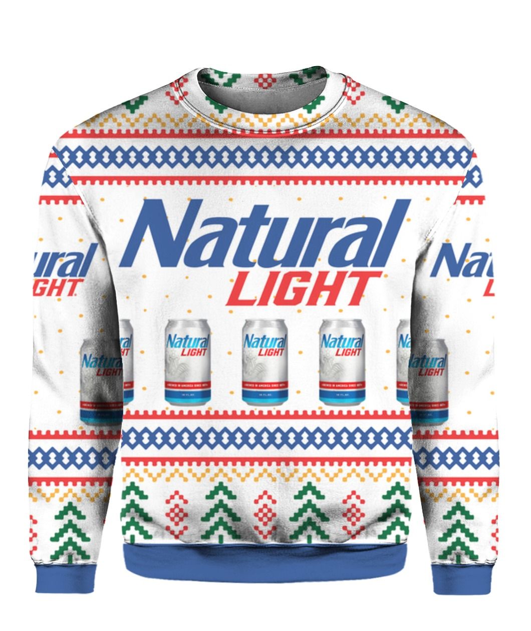 Natural Light Can Beer Ugly Christmas Sweater Natural Light Can Beer Ugly Christmas Sweater