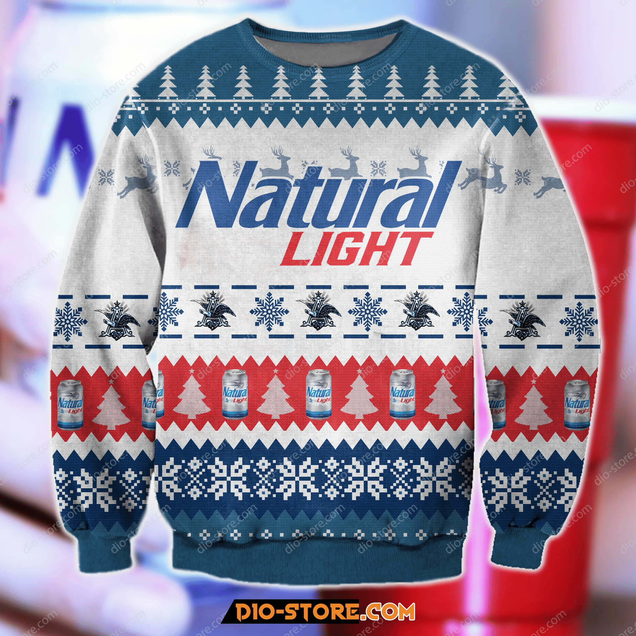 Natural Light Knitting Pattern 3D All Over Print Ugly Christmas Sweater Natural Light Knitting Pattern 3D All Over Print Ugly Christmas Sweater