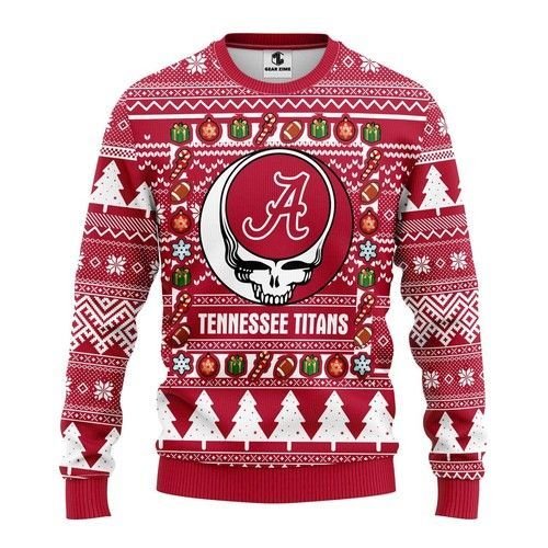 Ncaa Alabama Crimson Tide Grateful Dead Ugly Christmas Sweater Ncaa Alabama Crimson Tide Grateful Dead Ugly Christmas Sweater