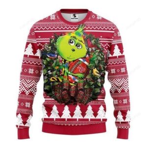 Ncaa Alabama Crimson Tide Grinch Hug Ugly Christmas Sweater