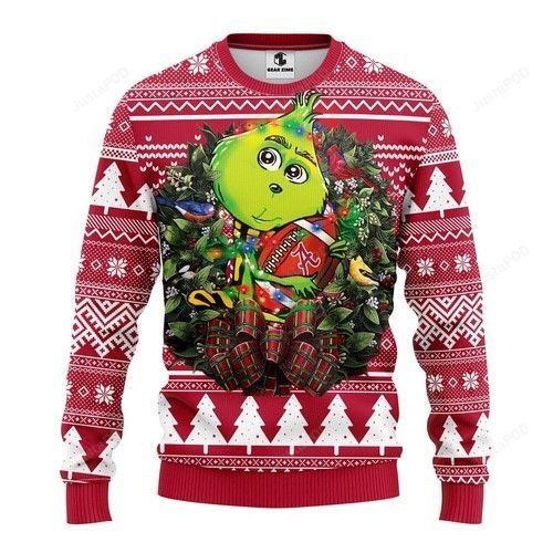 Ncaa Alabama Crimson Tide Grinch Hug Ugly Christmas Sweater Ncaa Alabama Crimson Tide Grinch Hug Ugly Christmas Sweater