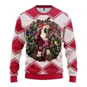 Ncaa Alabama Crimson Tide Pug Dog Ugly Christmas Sweater