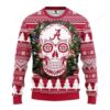 Ncaa Alabama Crimson Tide Skull Flower Ugly Christmas Sweater
