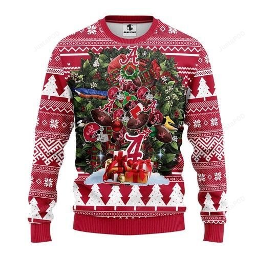 Ncaa Alabama Crimson Tide Tree Christmas Ugly Christmas Sweater Ncaa Alabama Crimson Tide Tree Christmas Ugly Christmas Sweater