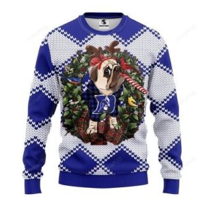 Ncaa Duke Blue Devils Pug Dog Ugly Christmas Sweater