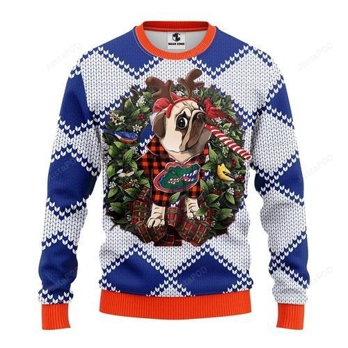 Ncaa Florida Gators Pug Dog Ugly Christmas Sweater Ncaa Florida Gators Pug Dog Ugly Christmas Sweater