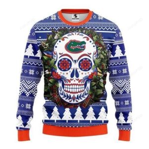 Ncaa Florida Gators Skull Ugly Christmas Sweater