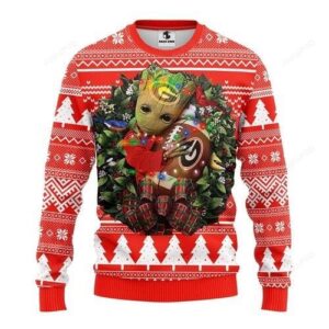 Ncaa Georgia Bulldogs Groot Hug Ugly Christmas Sweater