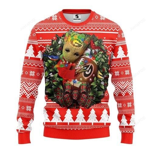 Ncaa Georgia Bulldogs Groot Hug Ugly Christmas Sweater Ncaa Georgia Bulldogs Groot Hug Ugly Christmas Sweater