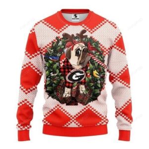 Ncaa Georgia Bulldogs Pug Dog Ugly Christmas Sweater