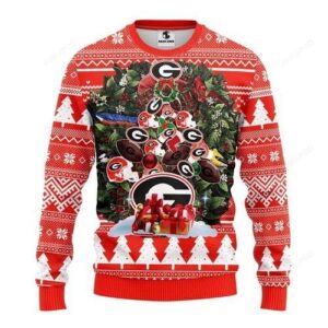 Ncaa Georgia Bulldogs Tree Christmas Ugly Christmas Sweater