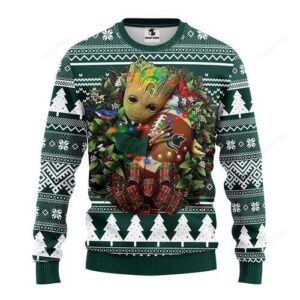 Ncaa Michigan State Spartans Groot Hug Ugly Christmas Sweater