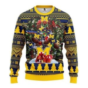 Ncaa Michigan Wolverines Tree Christmas Ugly Christmas Sweater