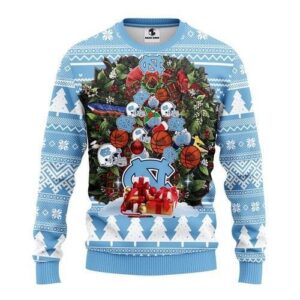 Ncaa North Carolina Tar Heels Tree Christmas Ugly Christmas Sweater