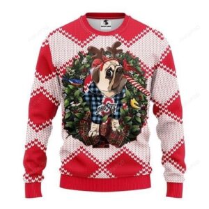 Ncaa Ohio State Buckeyes Pug Dog Ugly Christmas Sweater