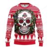 Ncaa Ohio State Buckeyes Skull Flower Ugly Christmas Sweater
