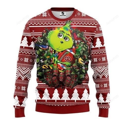 Ncaa Oklahoma Sooners Grinch Hug Ugly Christmas Sweater Ncaa Oklahoma Sooners Grinch Hug Ugly Christmas Sweater
