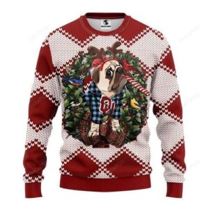 Ncaa Oklahoma Sooners Pug Dog Ugly Christmas Sweater